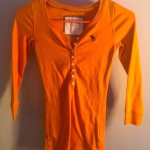 Orange Xs Abercrombie & Fitch 3/4 Sleeve Shirt